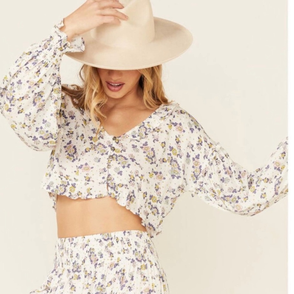 Free People Secret Garden Floral Two Piece Set XS